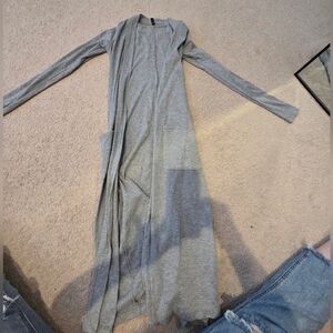 Gray Long Sleeve Duster